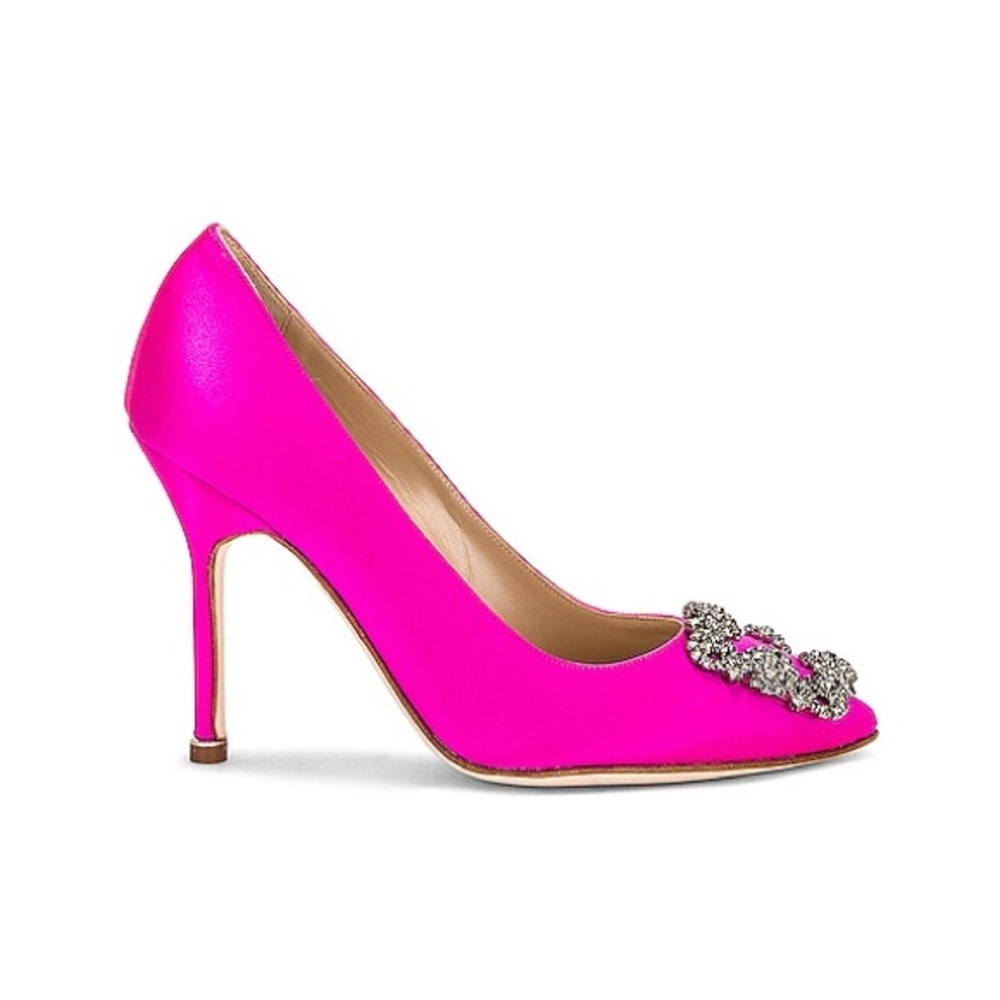 Manolo Blahnik Fuschia Hot Pink Hangisi Heels